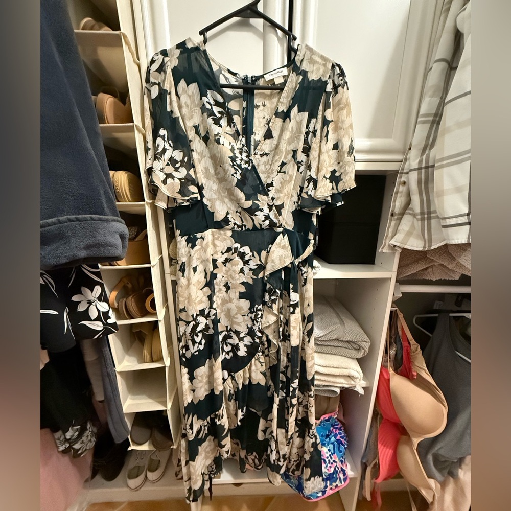 Calvin Klein ruffled wrap dress (size 6)